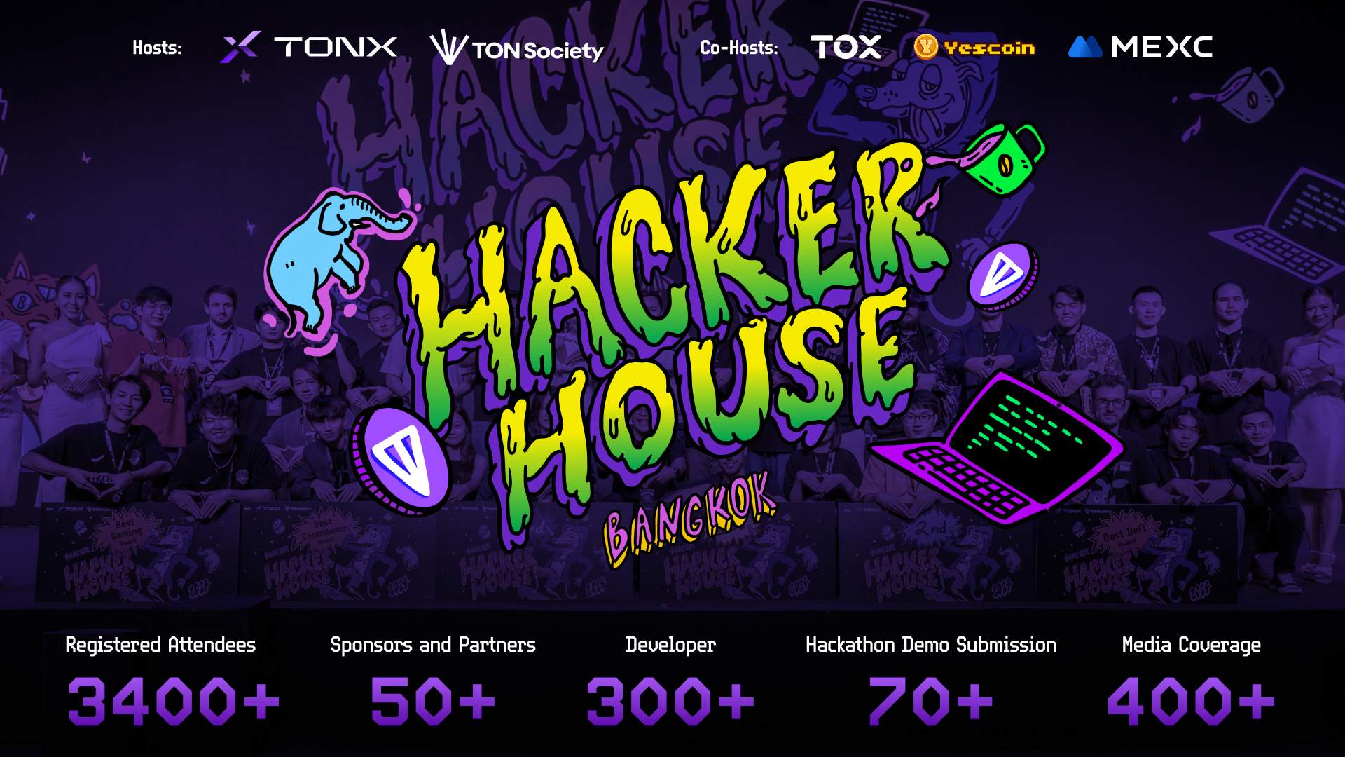 PTON Hacker House Bangkok Draws 300+ Global Developers and 70+ Demo Submissions, Highlight the TON Ecosystem at Devcon Thailand, TONXR